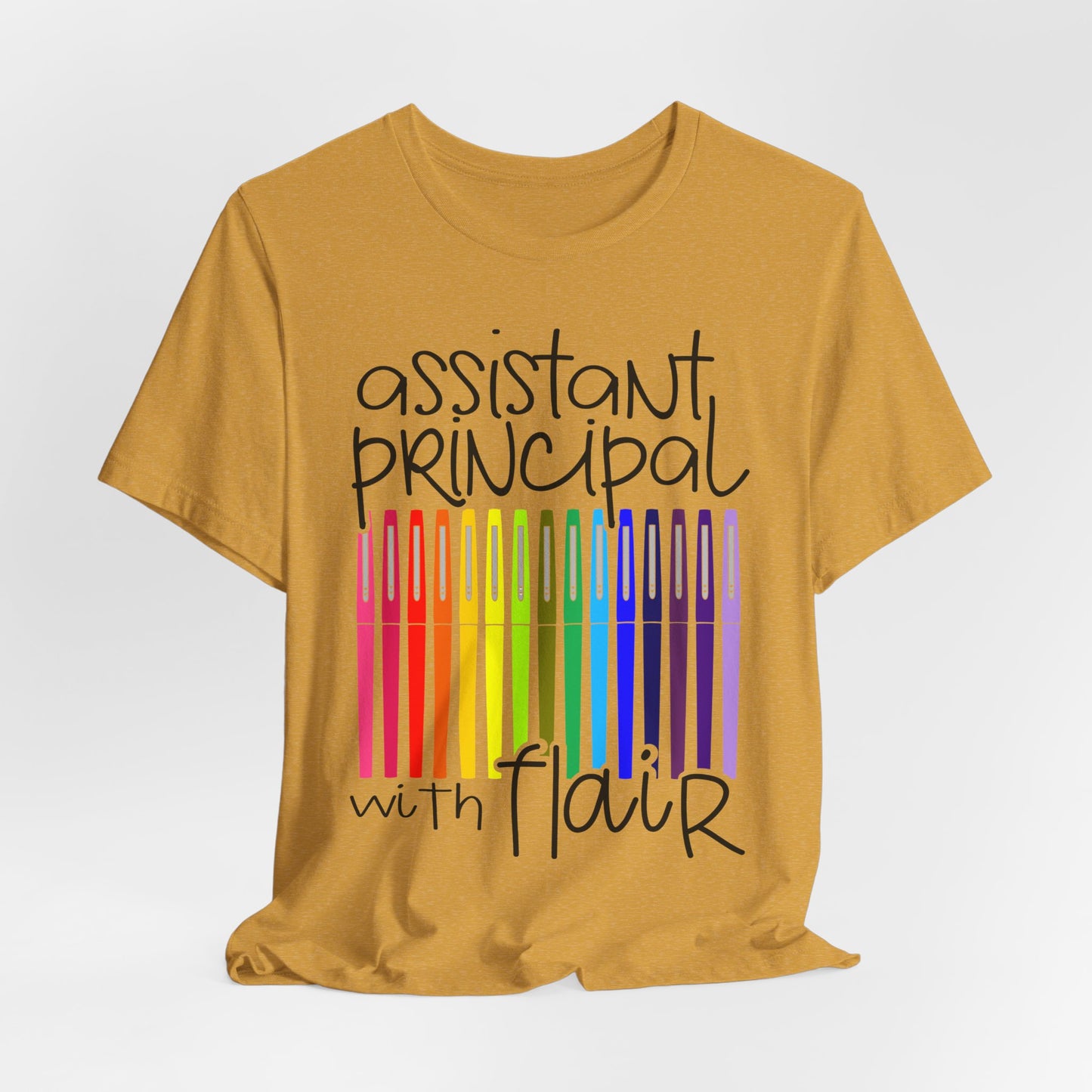 Rainbow Flair Pen School Staff Tee - Assistant Principal With Flair