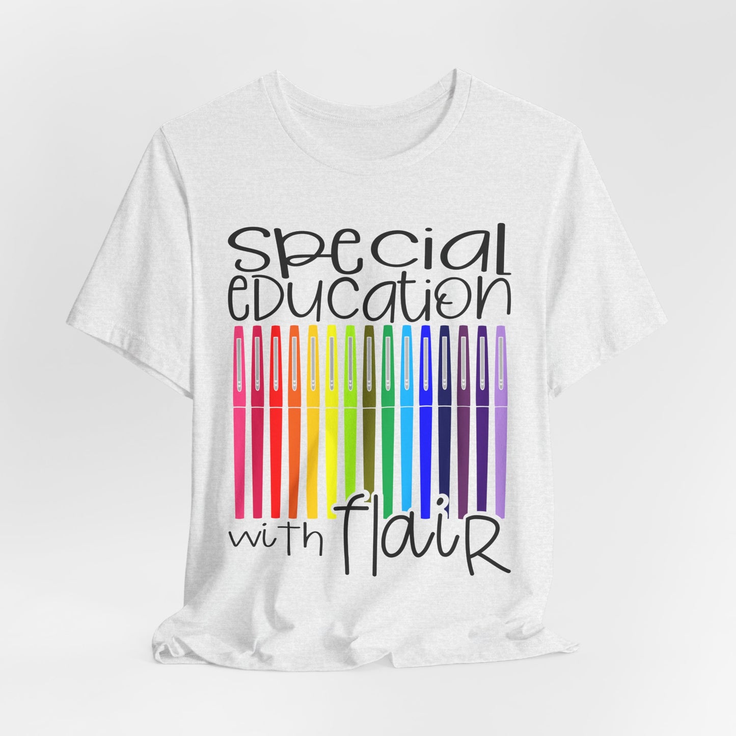 Rainbow Flair Pen School Staff Tee - Special Education With Flair