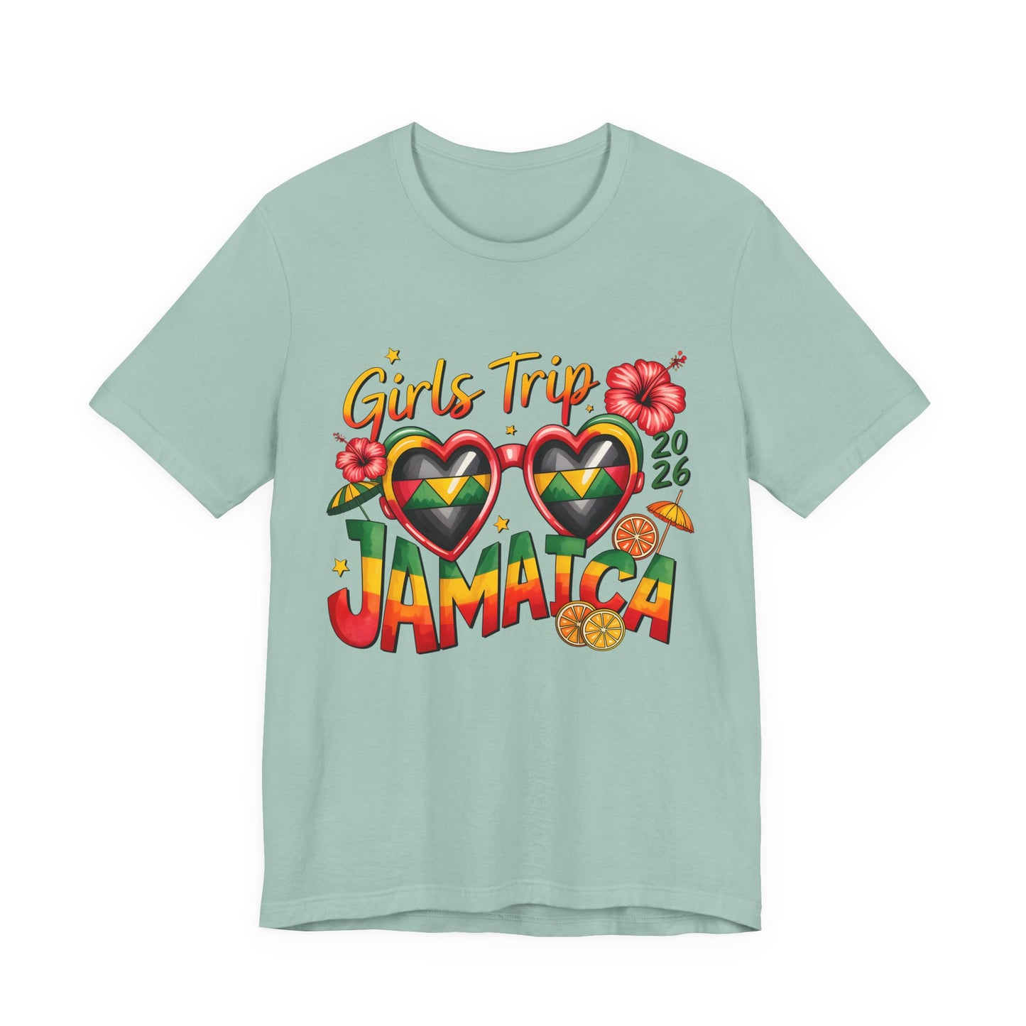 Jamaica Girls Trip T-Shirt 2026 – Tropical Heart Sunglasses Beach Tee