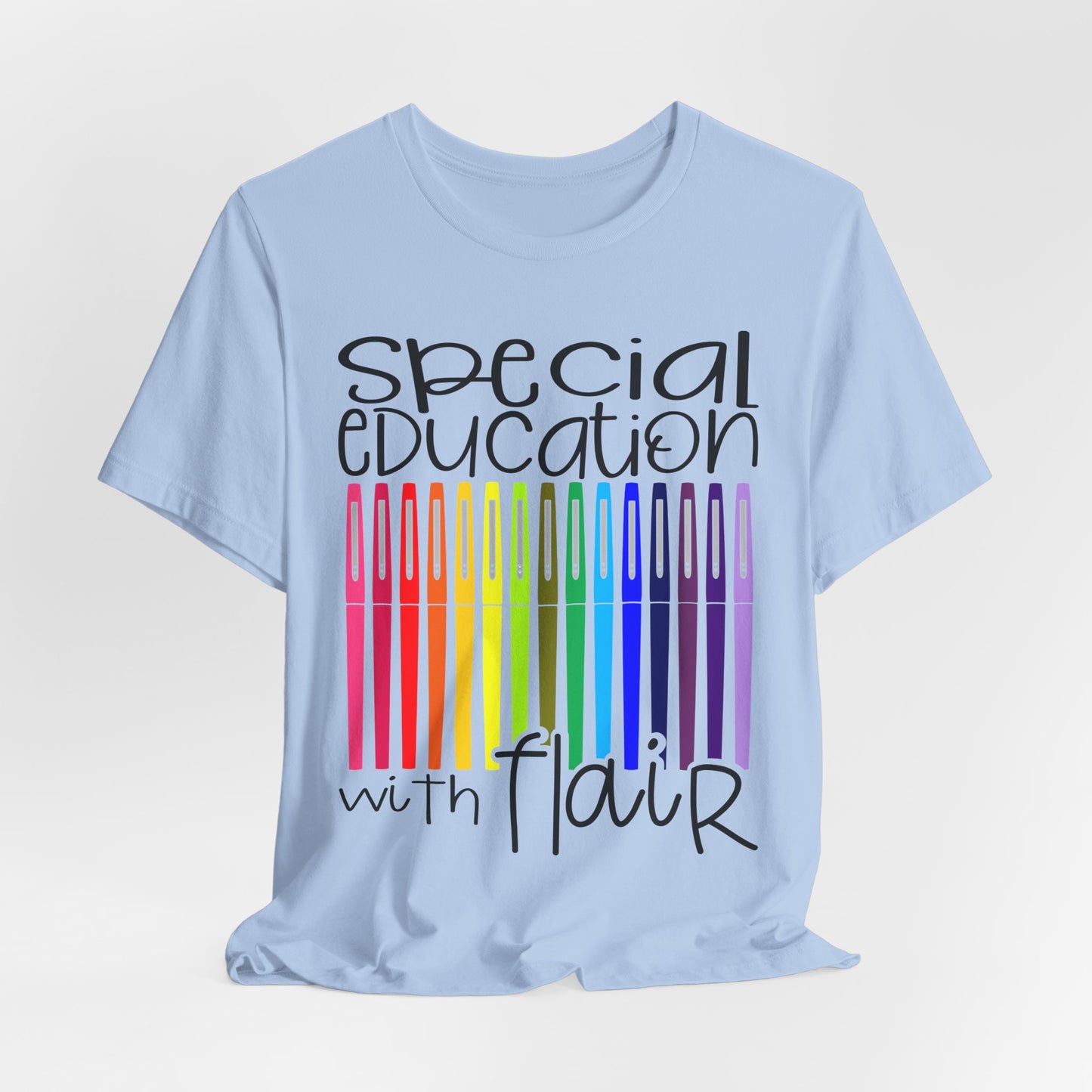 Rainbow Flair Pen School Staff Tee - Special Education With Flair