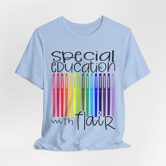 Rainbow Flair Pen School Staff Tee - Special Education With Flair