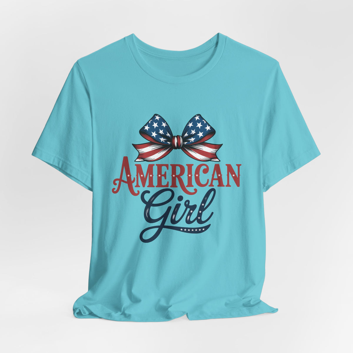 American Girl Patriotic T-shirt with Bow Design