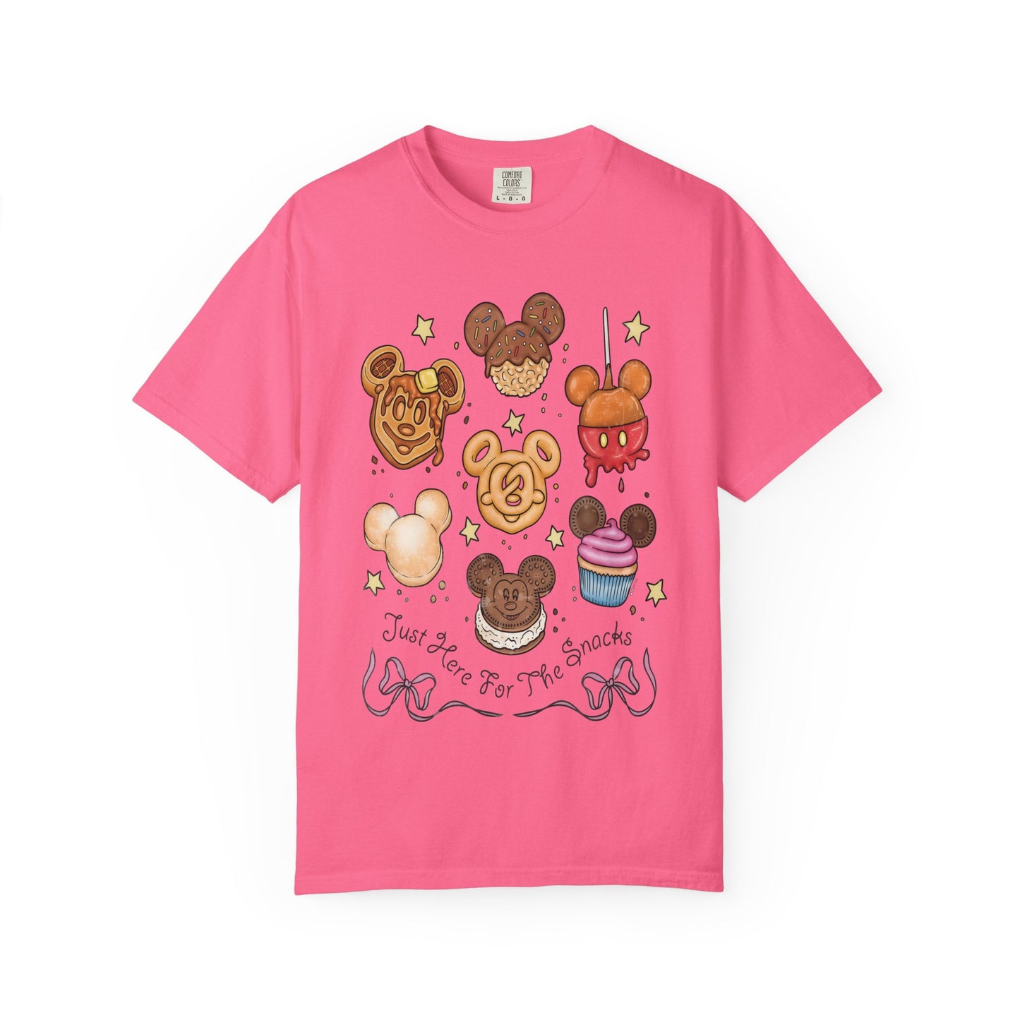 Cute Snack Character T-Shirt — “Just Here for the Snacks” Graphic Tee