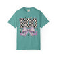 Boo Checkerboard Bow Halloween Graphic Tee