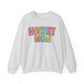 Colorful Dalmation Print Hockey Mom Crewneck Sweatshirt