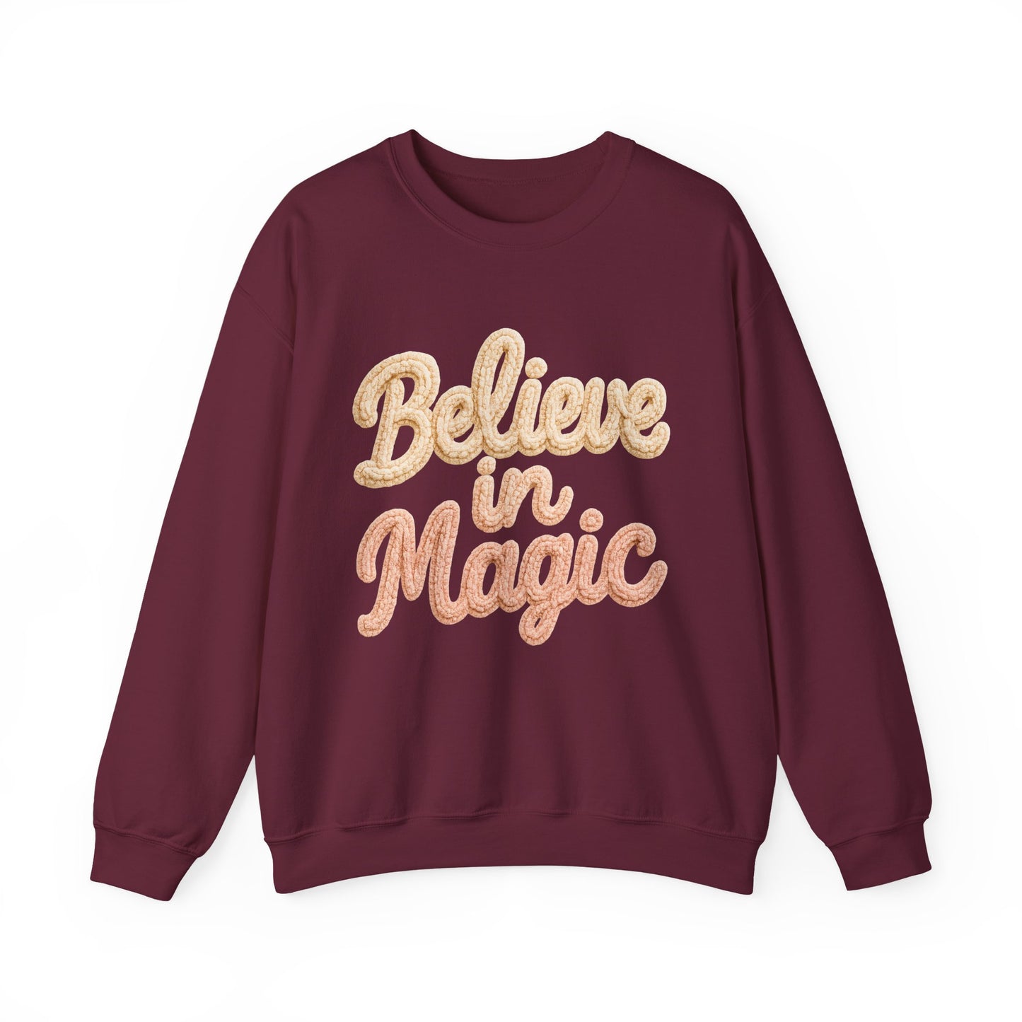 Believe in Magic Cozy Pastel Crewneck Christmas Sweatshirt