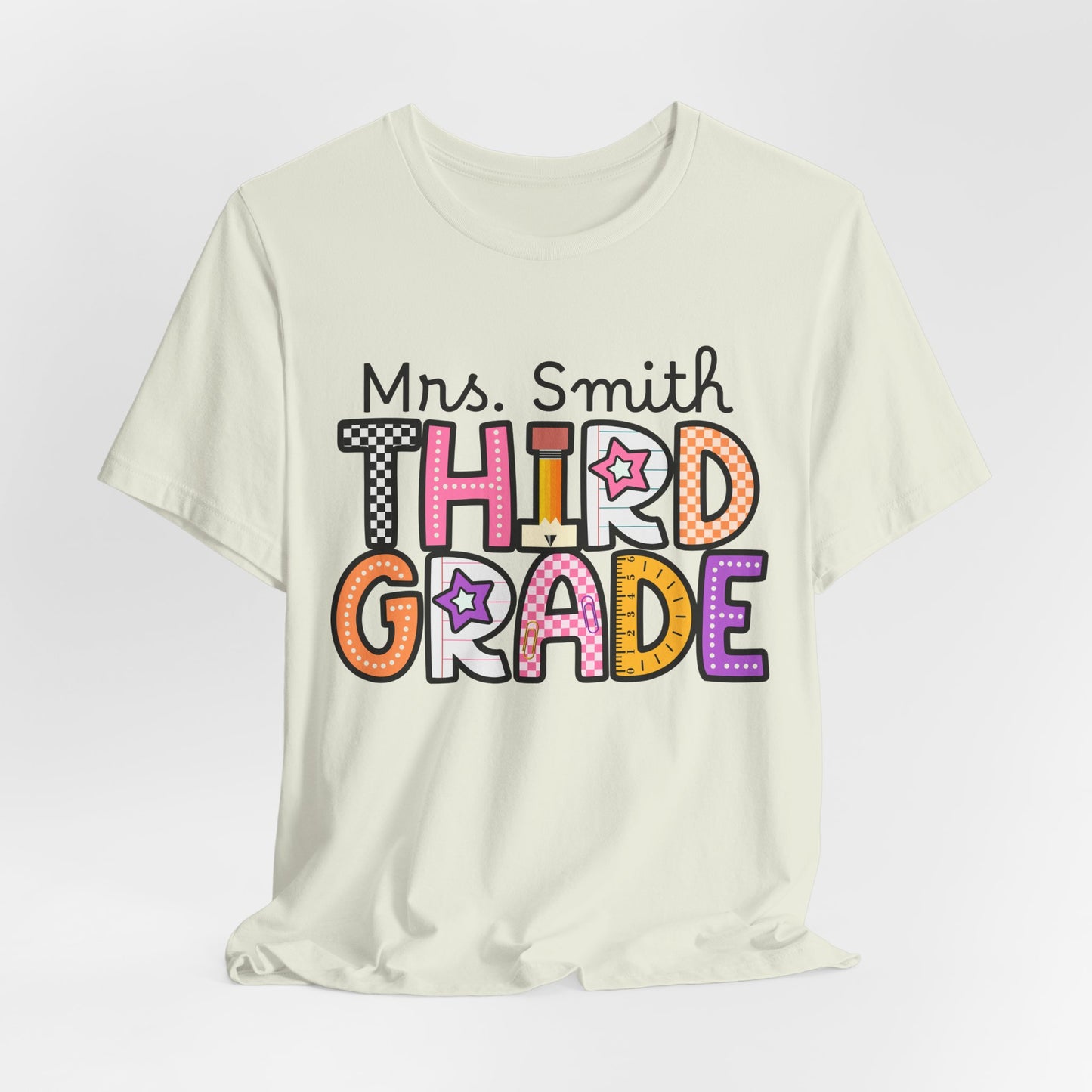 Personalized Fourth Grade Teacher Graphic Tee