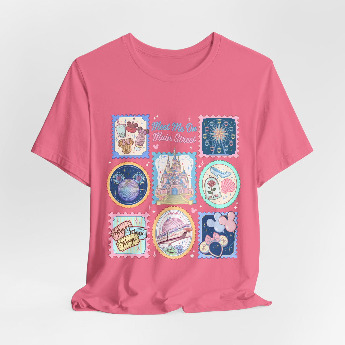 Meet Me On Main Street Cute Pastel Stamp Tee