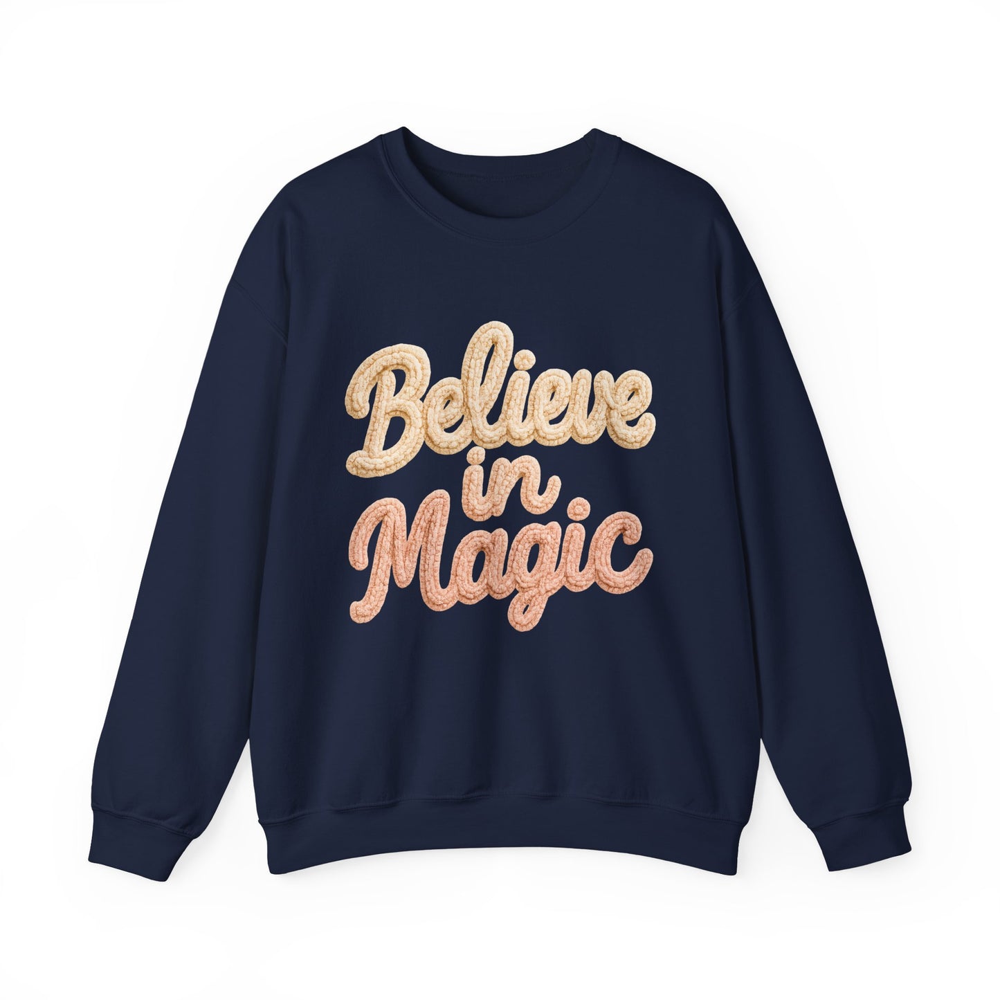 Believe in Magic Cozy Pastel Crewneck Christmas Sweatshirt
