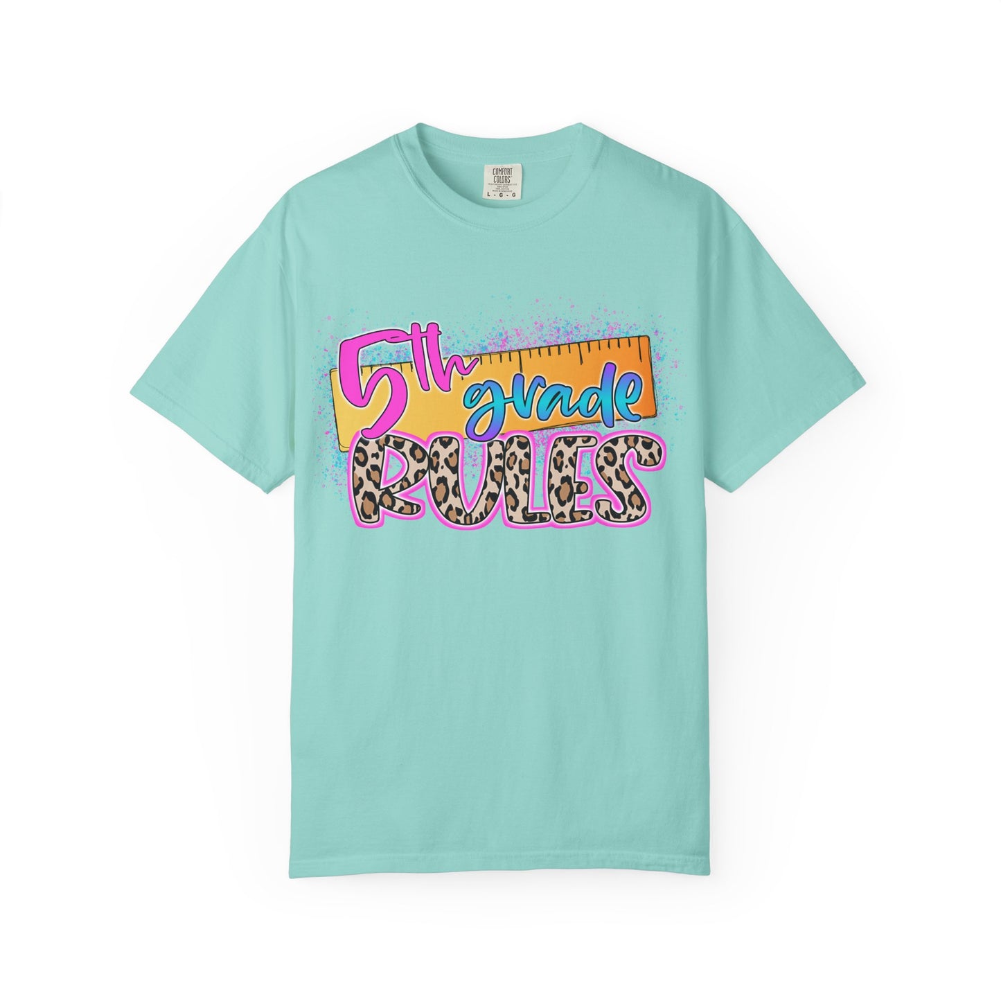 Fifth Grade Rules T-Shirt, Fun Shirt, Unisex Garment-Dyed Tee, Back to School Top, Teacher Gift