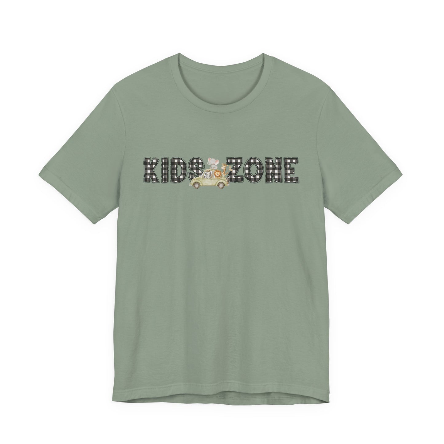 Kids Zone Daycare T-Shirt — Checkered Safari