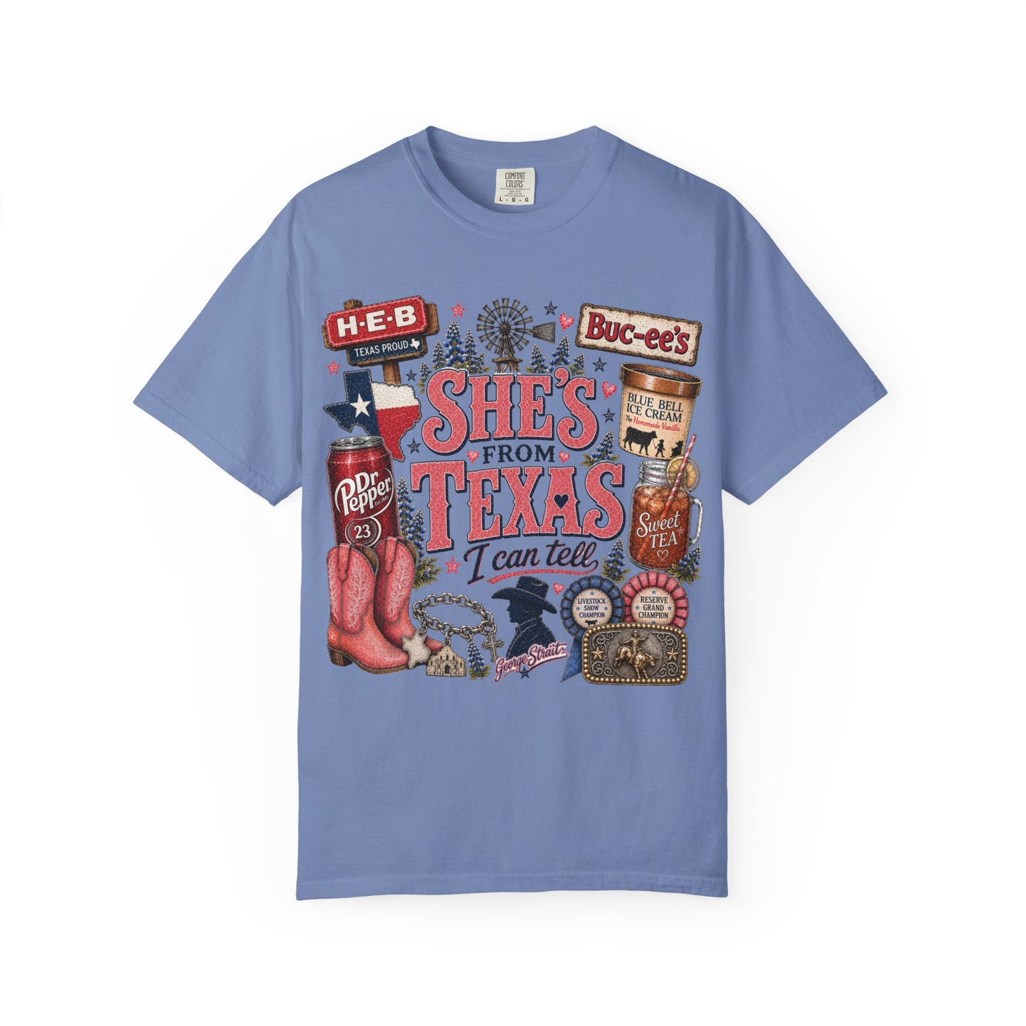 She's From Texas Graphic T-Shirt — Texas Pride Retro Icons Design
