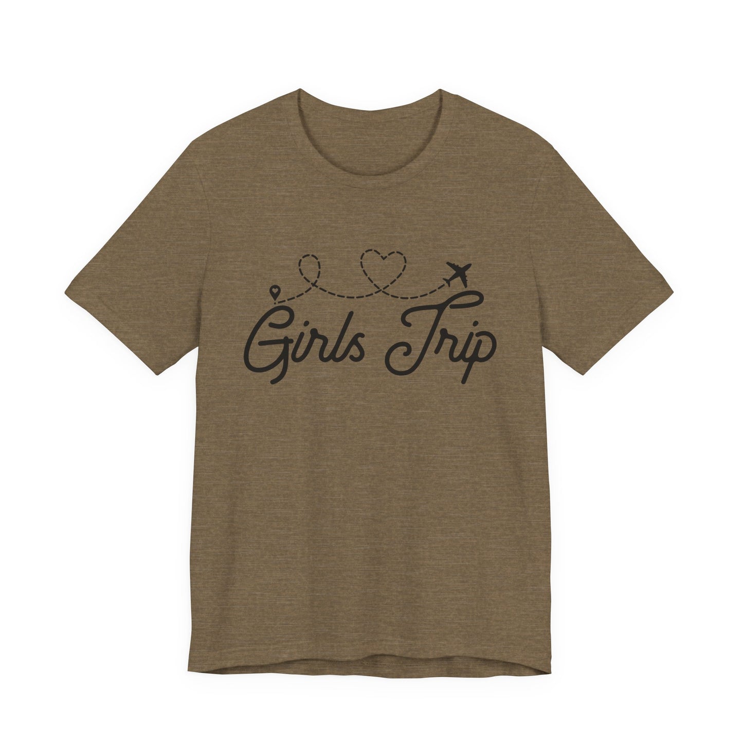 Girls Trip T-Shirt — Cute Plane Heart Graphic Tee for Bachelorette & Vacation
