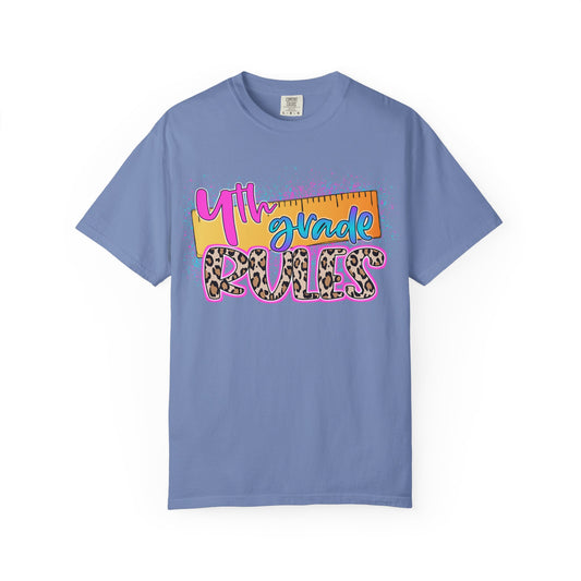 Fourth Grade Rules T-Shirt, Fun Shirt, Unisex Garment-Dyed Tee, Back to School Top, Teacher Gift