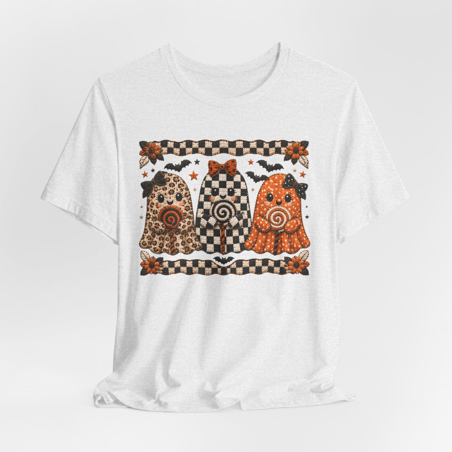 Spooky Halloween Folk Art Ghost Trio T-Shirt
