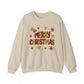 Merry Christmas Festive Yarn Holiday Sweatshirt Christmas Crewneck