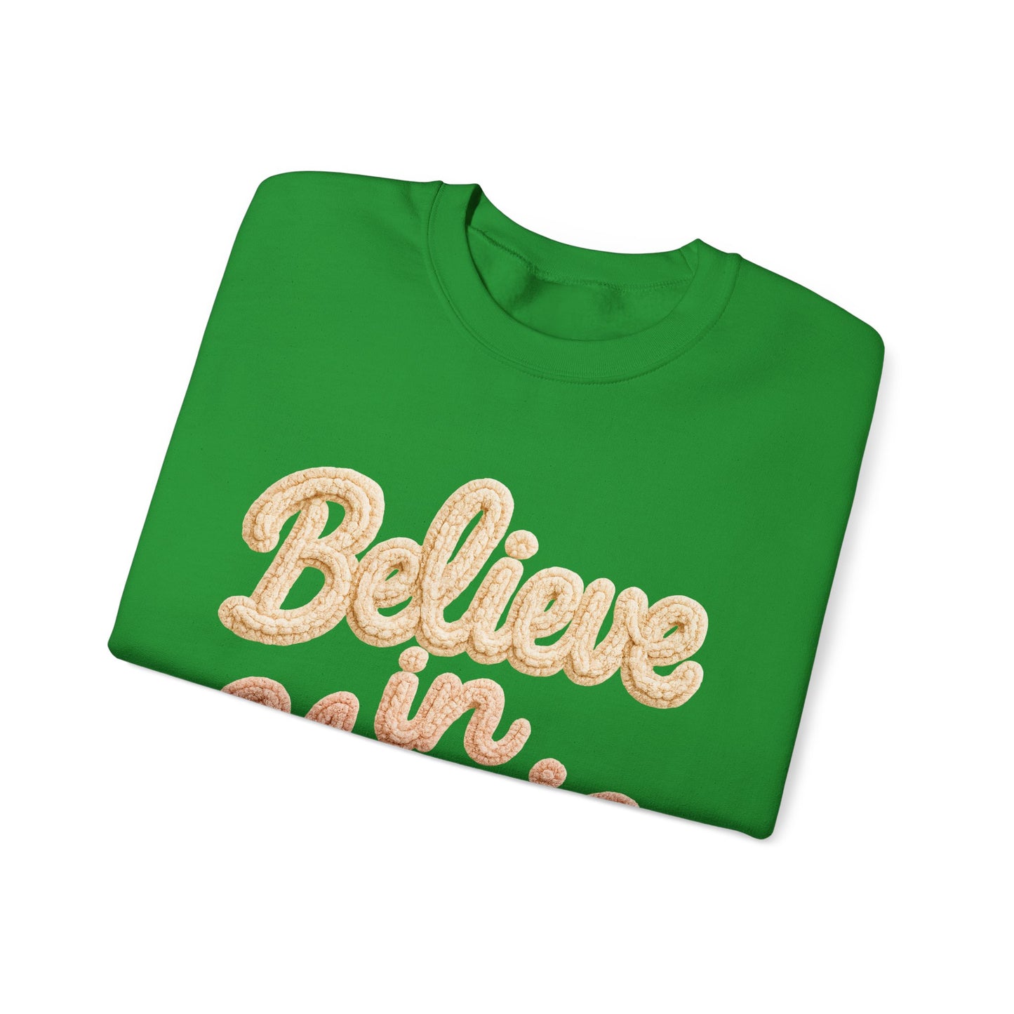 Believe in Magic Cozy Pastel Crewneck Christmas Sweatshirt