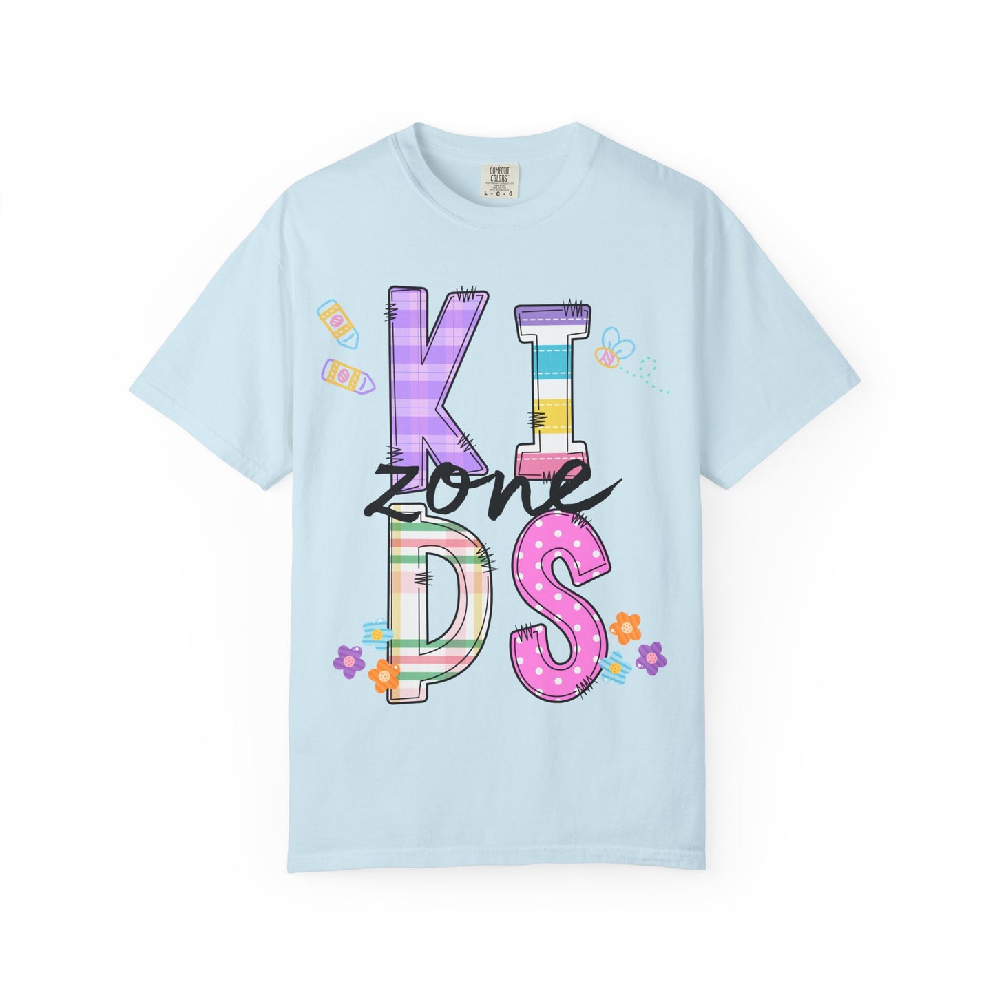 Kids Zone Daycare Comfort Colors Tee - Spring Pastels Stacked