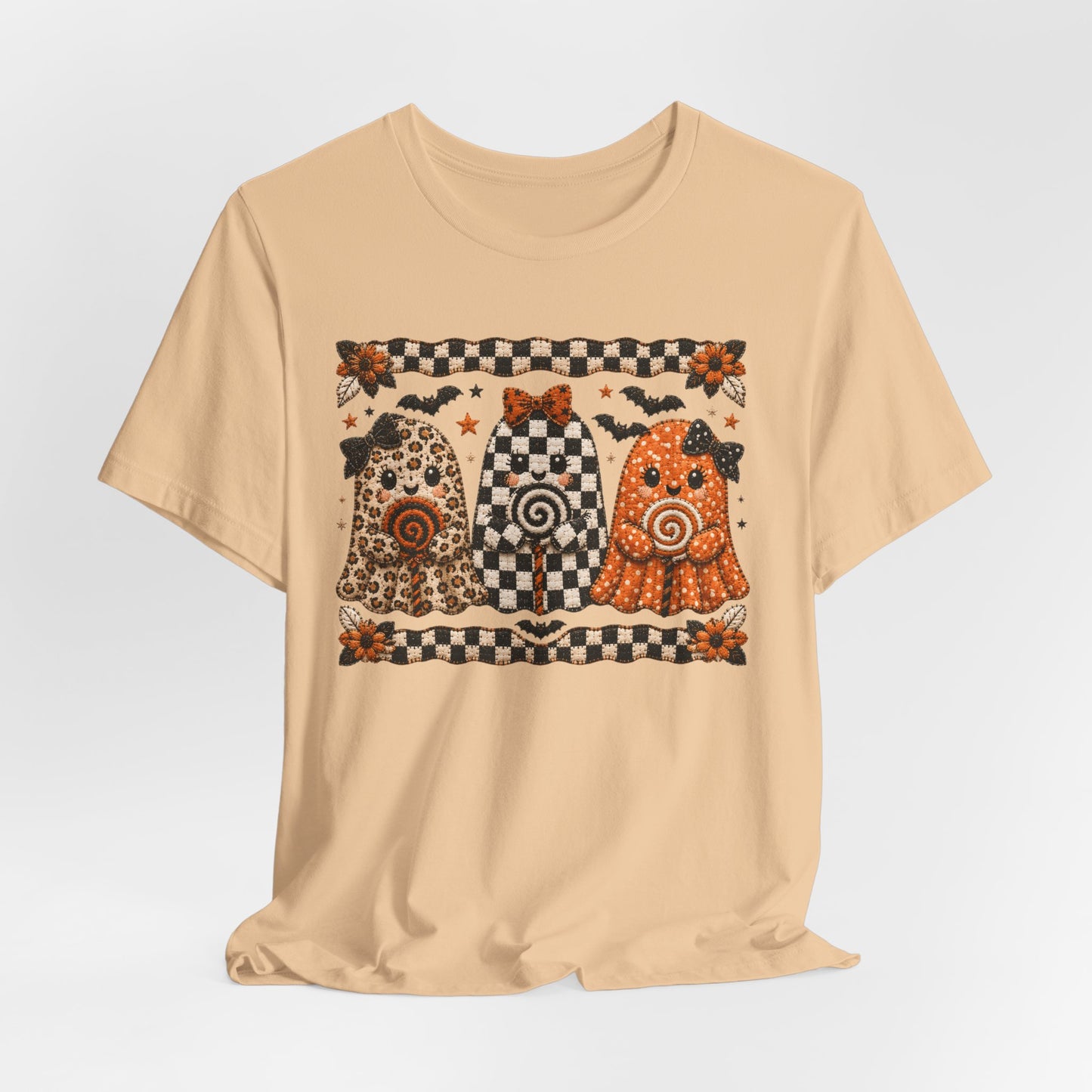 Spooky Halloween Folk Art Ghost Trio T-Shirt