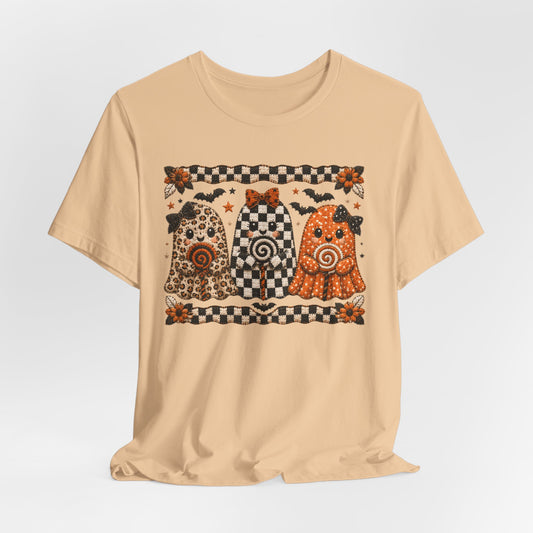 Spooky Halloween Folk Art Ghost Trio T-Shirt