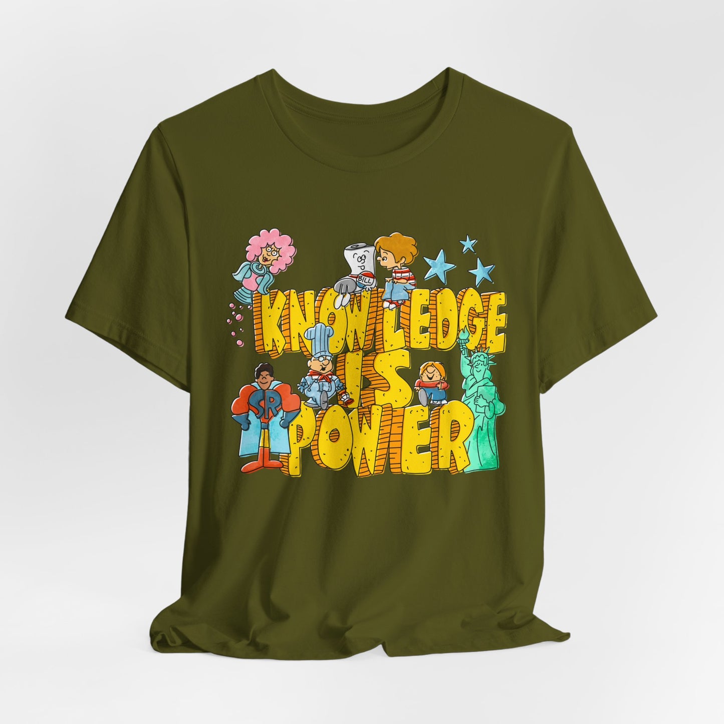 Knowledge Is Power Retro Vintage Graphic Tee