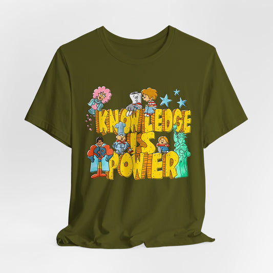 Knowledge Is Power Retro Vintage Graphic Tee