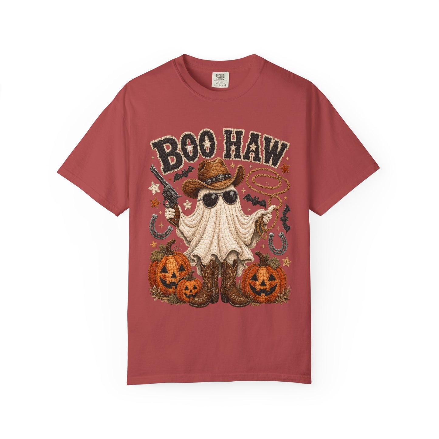 Boo Haw Cowboy Halloween Ghost T-Shirt