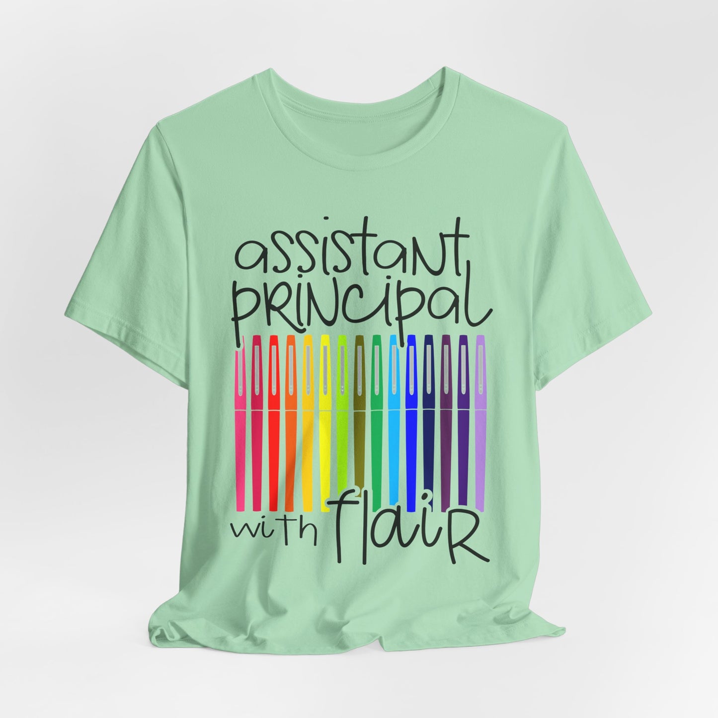 Rainbow Flair Pen School Staff Tee - Assistant Principal With Flair