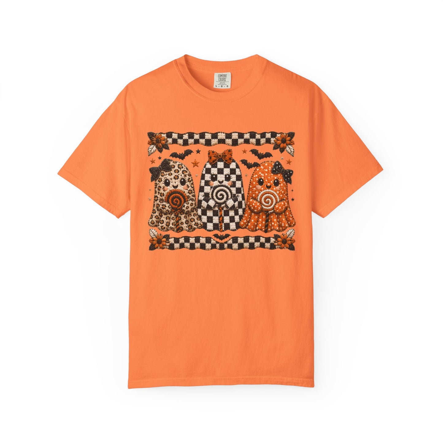 Spooky Halloween Folk Art Trio Ghosts T-Shirt