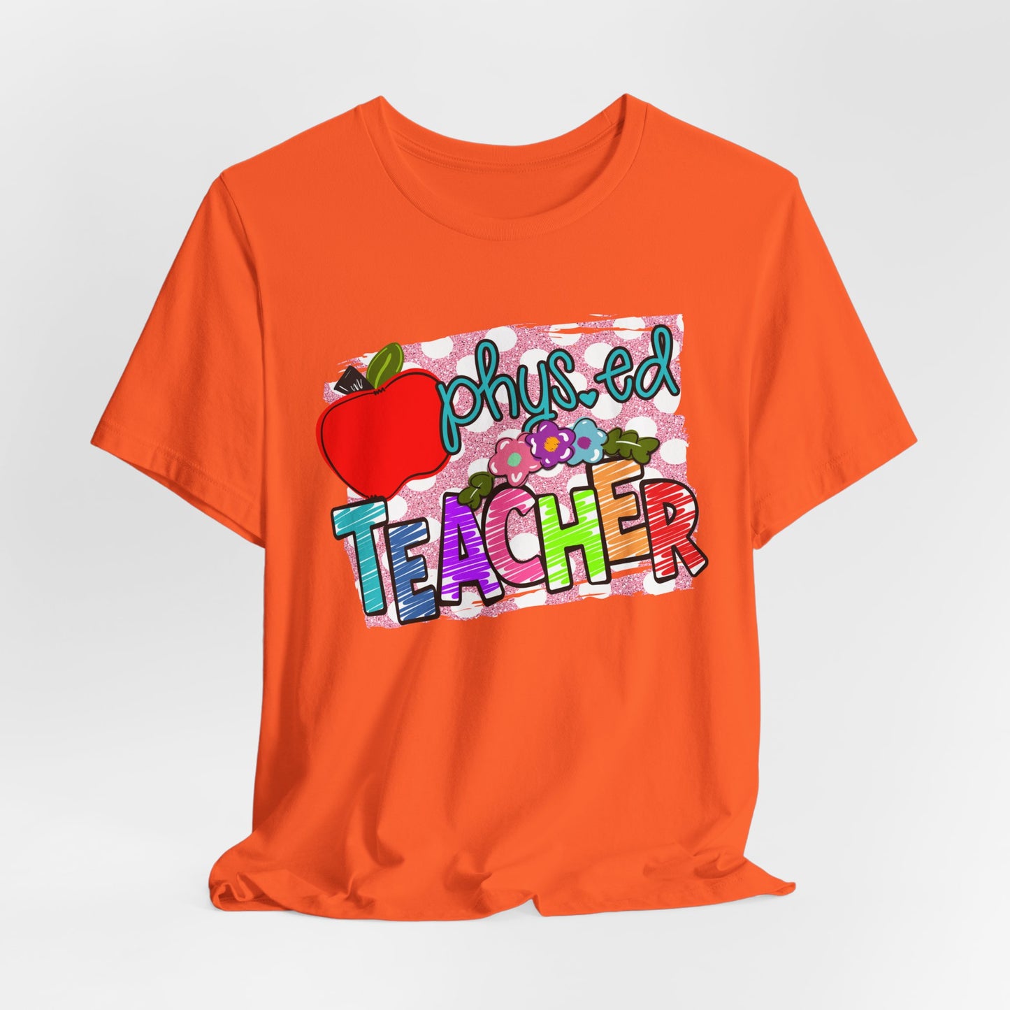 Colorful Faux Glitter Tee - PE Teacher