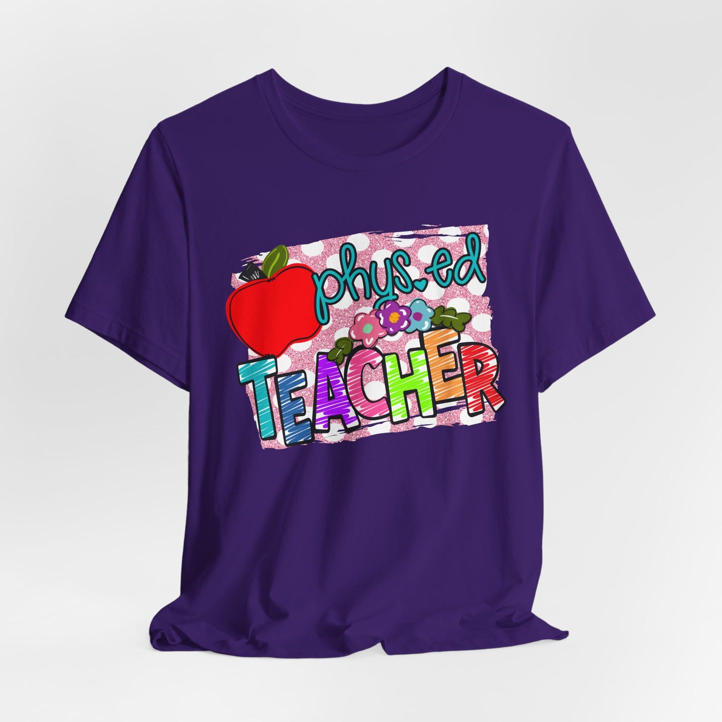 Colorful Faux Glitter Tee - PE Teacher