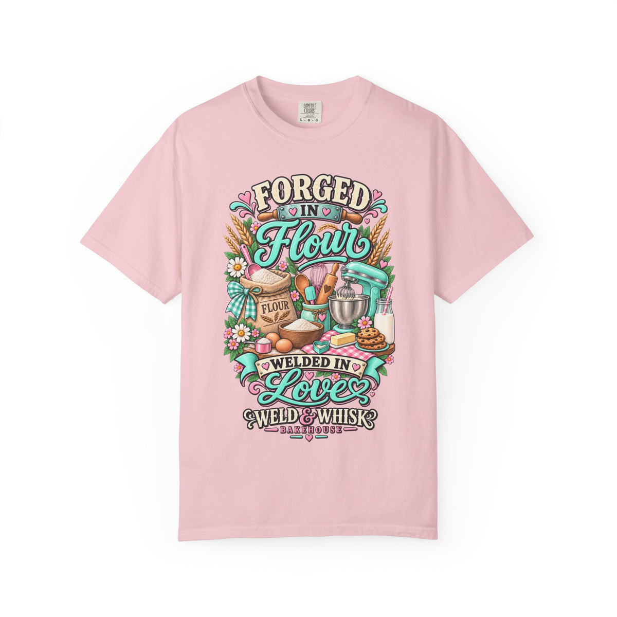 Baking T-Shirt - "Forged in Flour, Welded in Love" Vintage Kitchen Tee