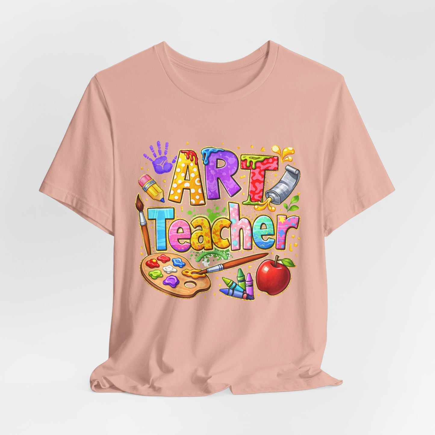 Colorful Palette & Supplies Art Teacher Tee