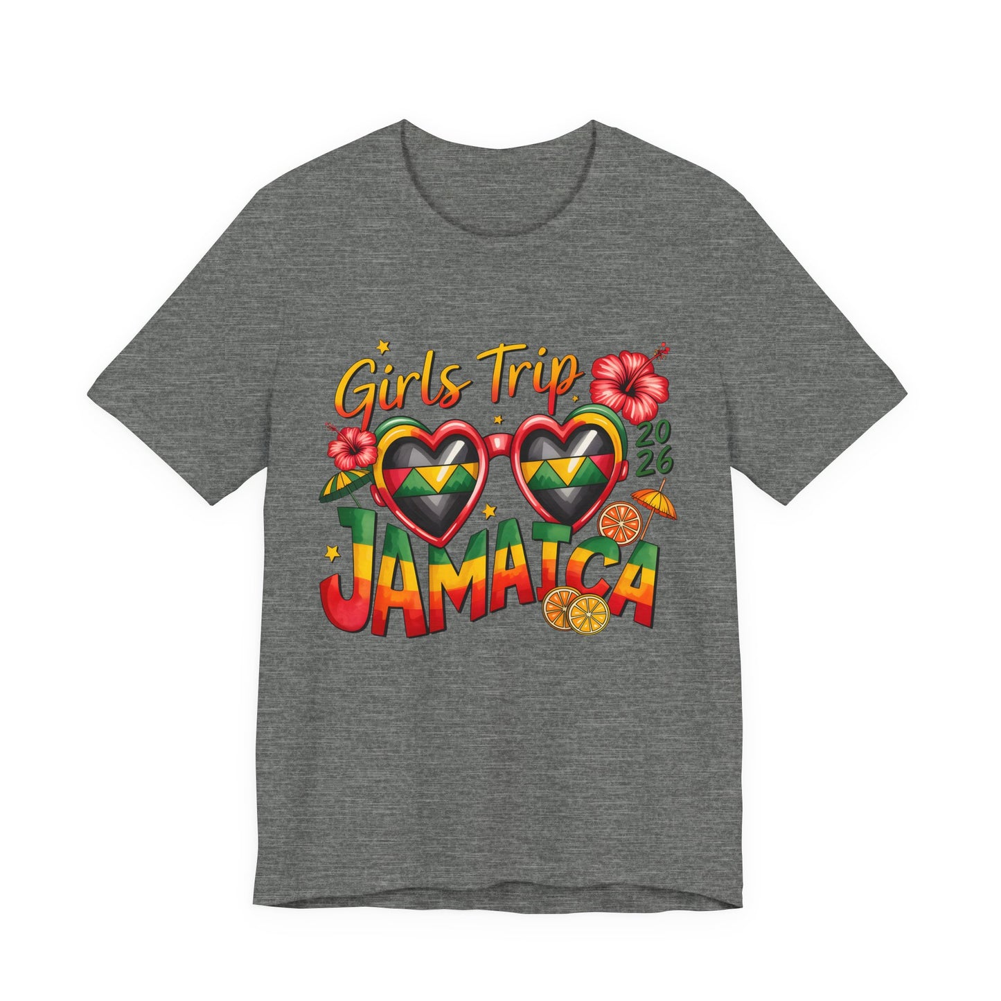 Jamaica Girls Trip T-Shirt 2026 – Tropical Heart Sunglasses Beach Tee