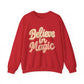Believe in Magic Cozy Pastel Crewneck Christmas Sweatshirt