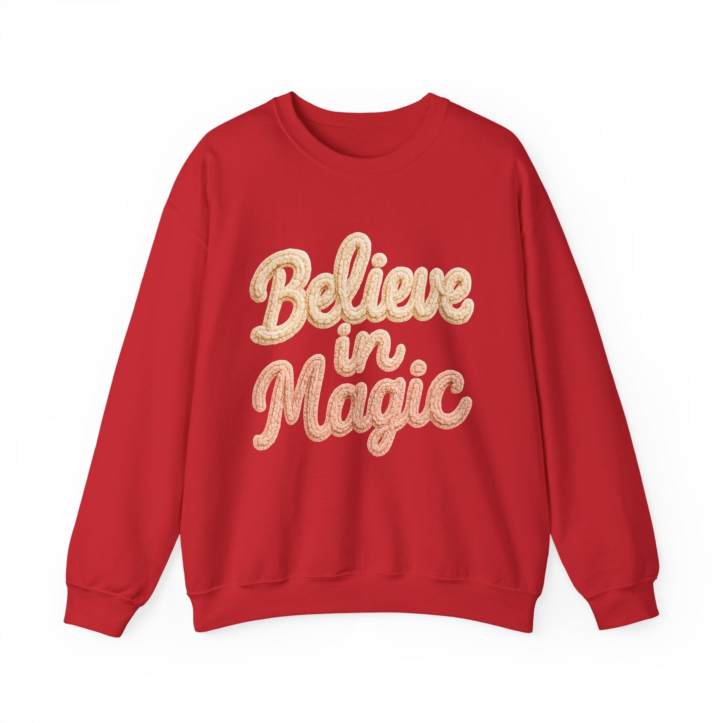 Believe in Magic Cozy Pastel Crewneck Christmas Sweatshirt
