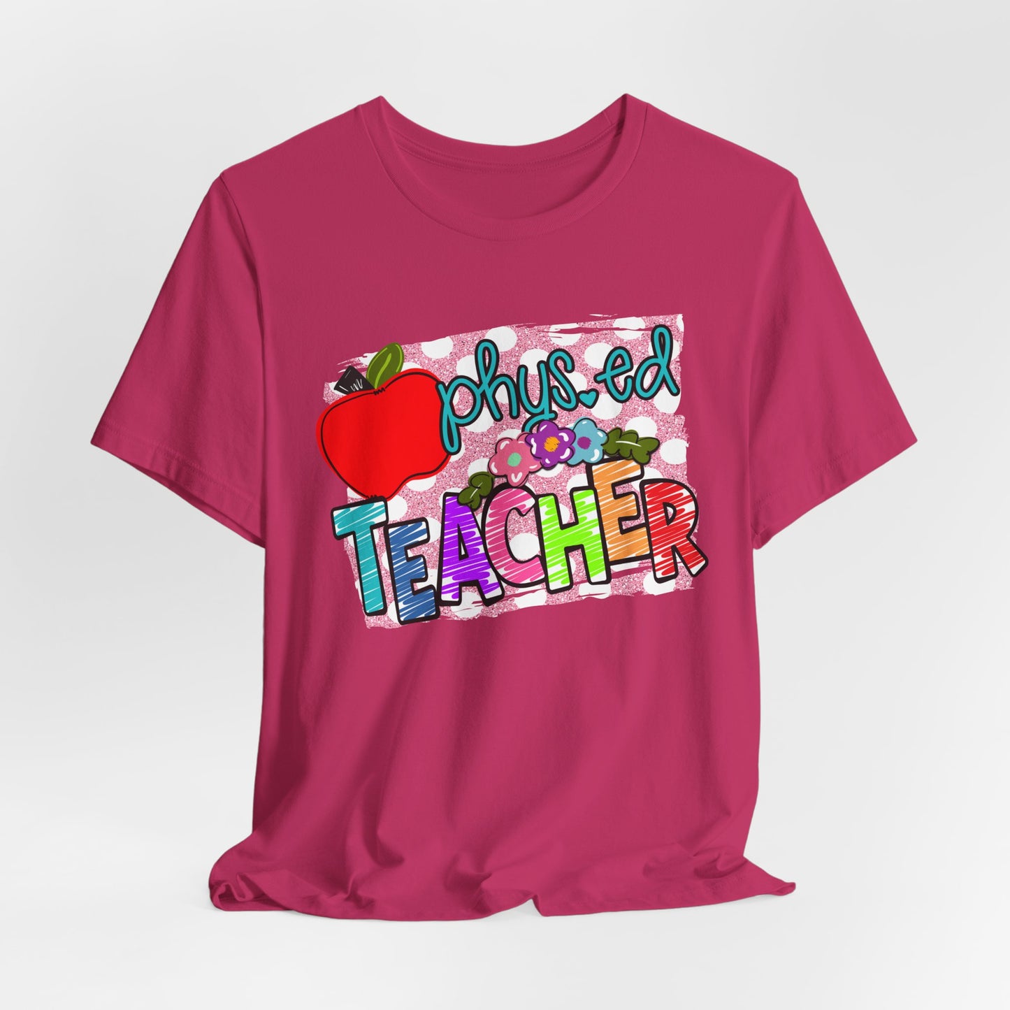 Colorful Faux Glitter Tee - PE Teacher