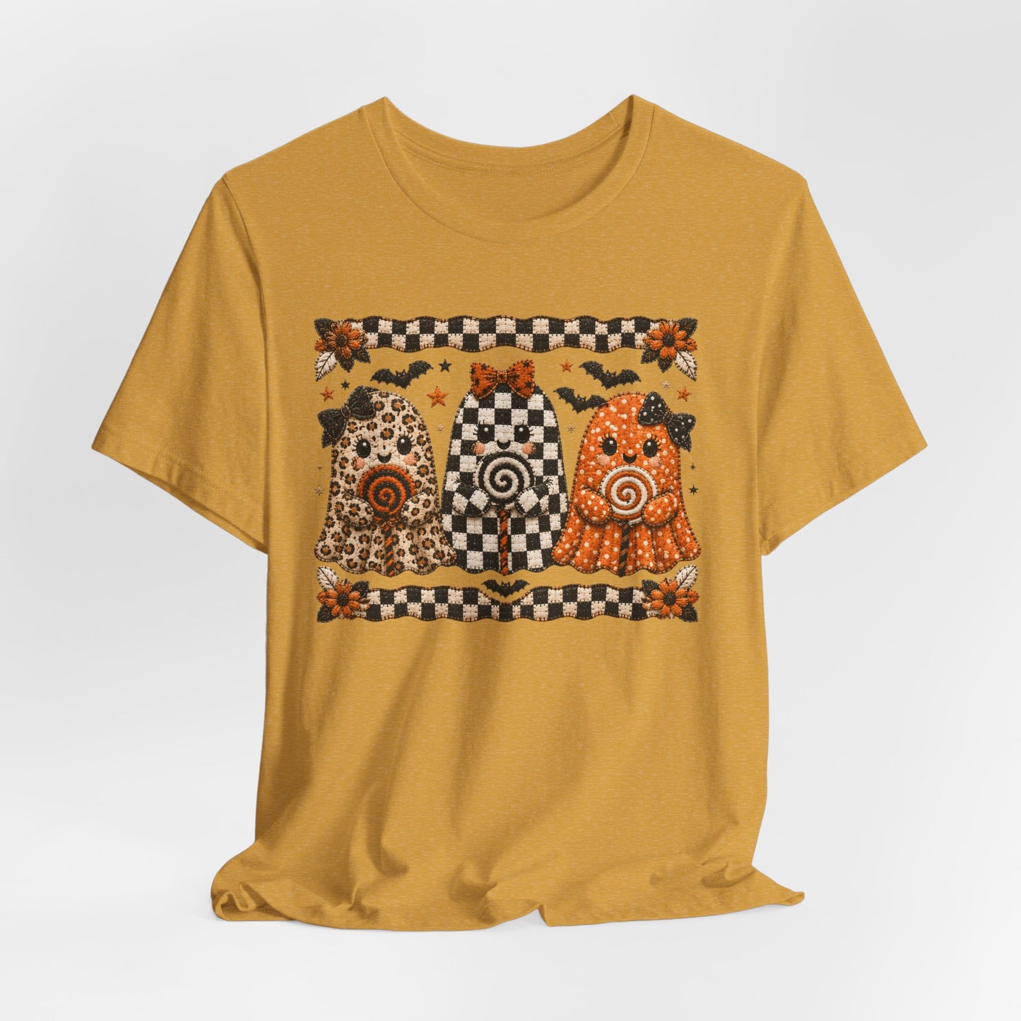 Spooky Halloween Folk Art Ghost Trio T-Shirt