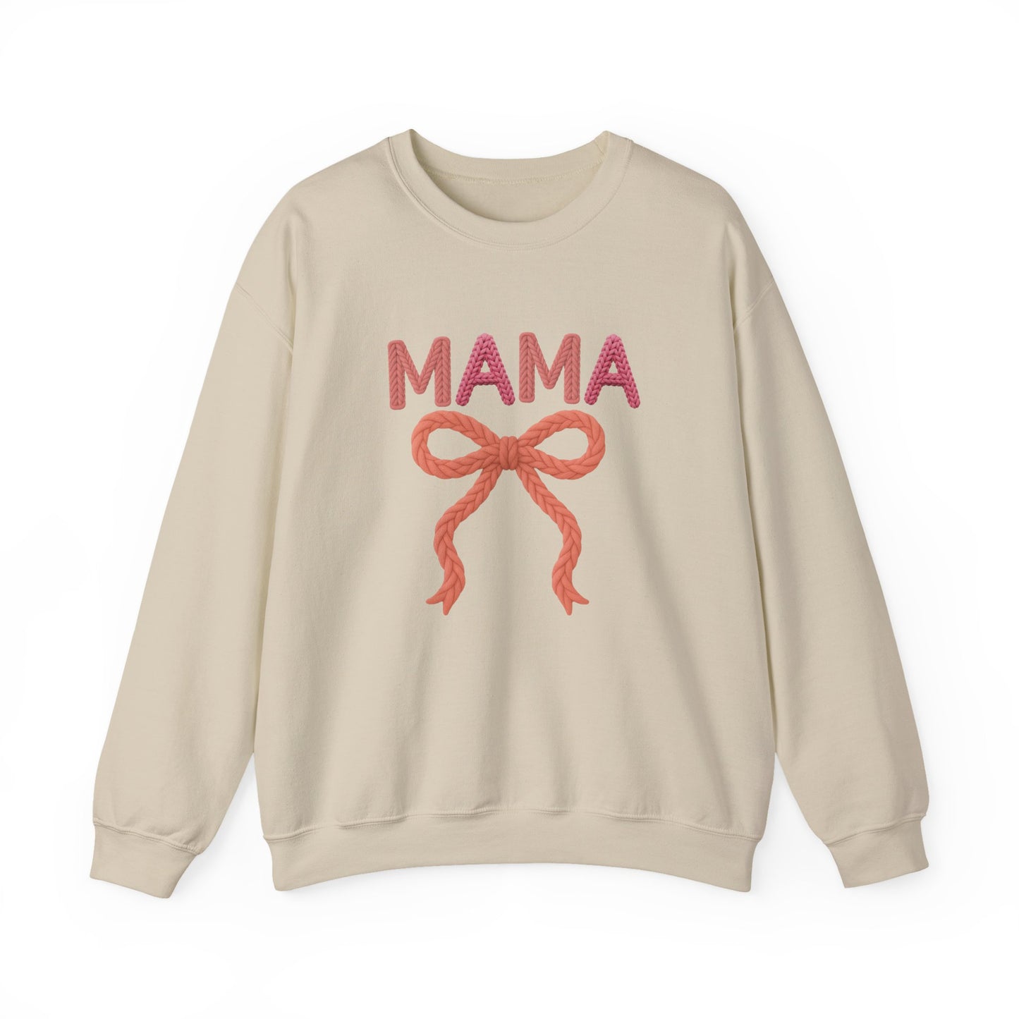 Faux Yarn Mama Ribbon Crewneck Sweatshirt