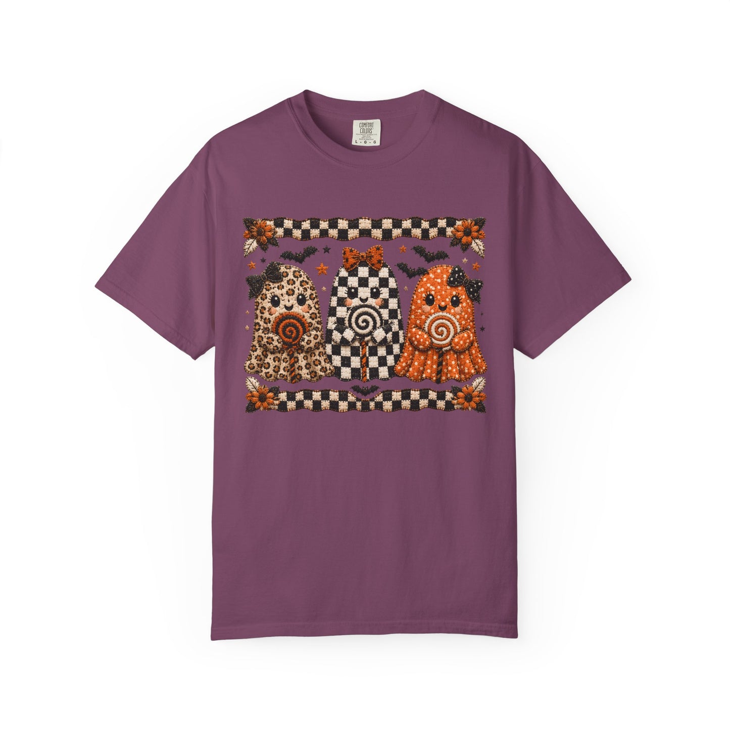 Spooky Halloween Folk Art Trio Ghosts T-Shirt