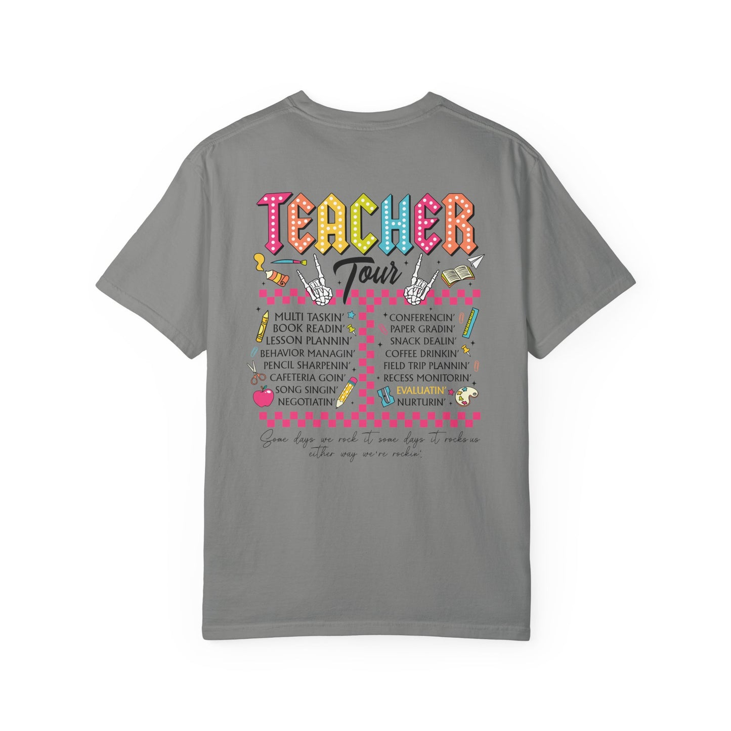 Teacher Tour Unisex T-Shirt, Gift for Educators, Back to School Shirt, Graduation, Teacher Appreciation, Rock n Roll Vibe
