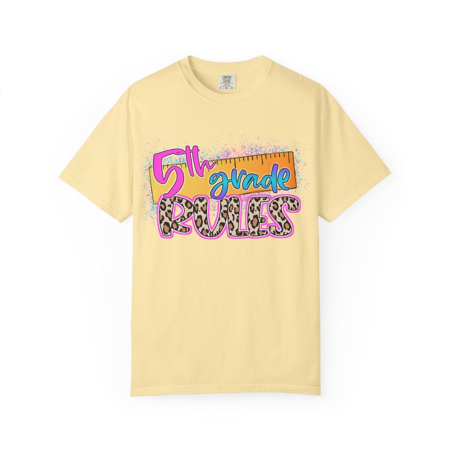 Fifth Grade Rules T-Shirt, Fun Shirt, Unisex Garment-Dyed Tee, Back to School Top, Teacher Gift