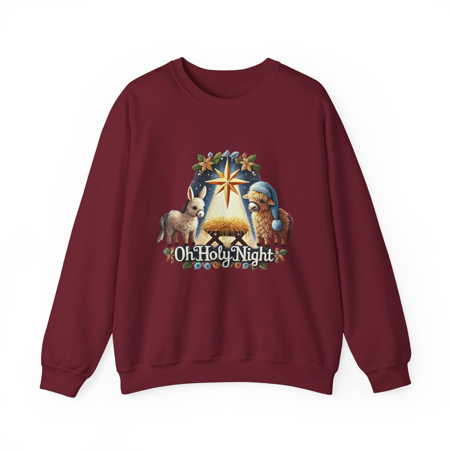 Oh Holy Night Sweatshirt Nativity Star Crewneck