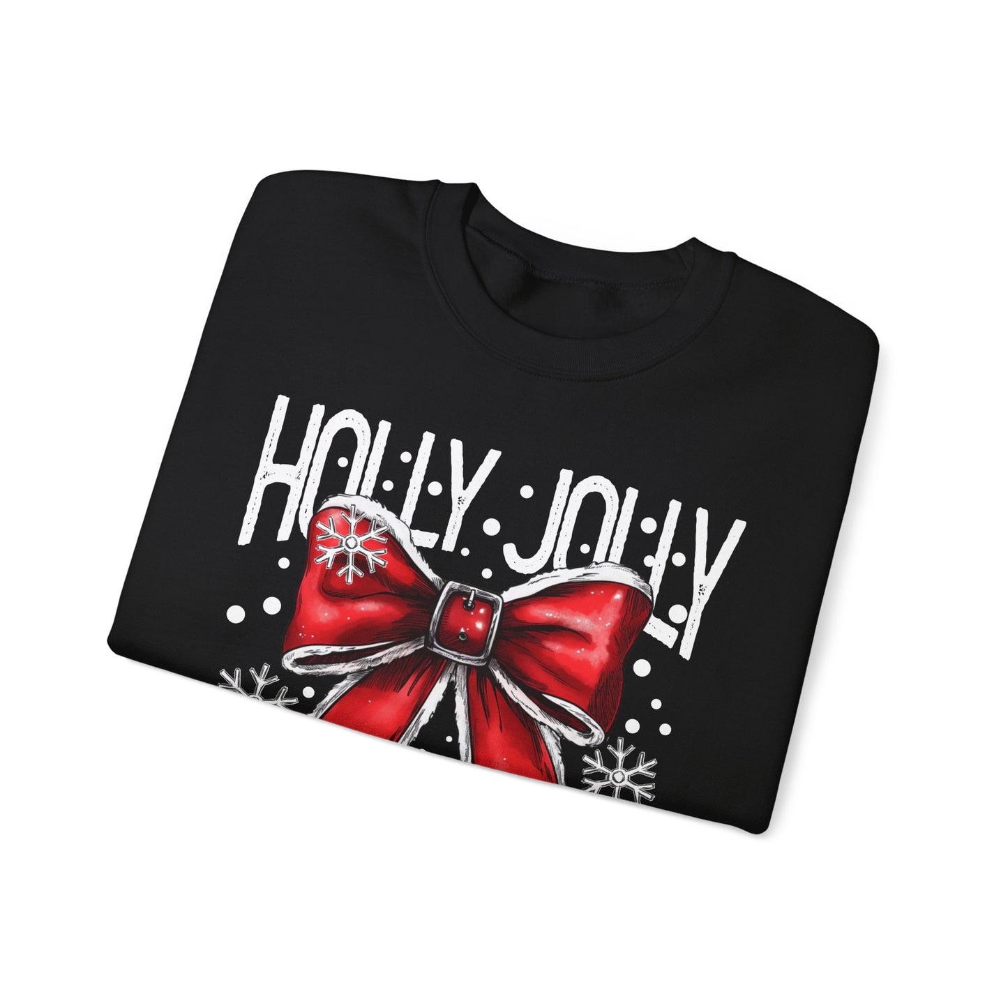 Holly Jolly Christmas Social Club Red Bow Christmas Crewneck Sweatshirt