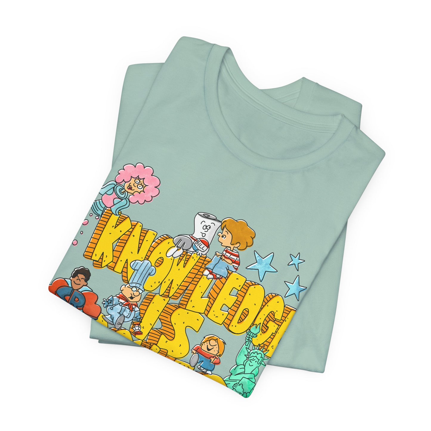 Knowledge Is Power Retro Vintage Graphic Tee