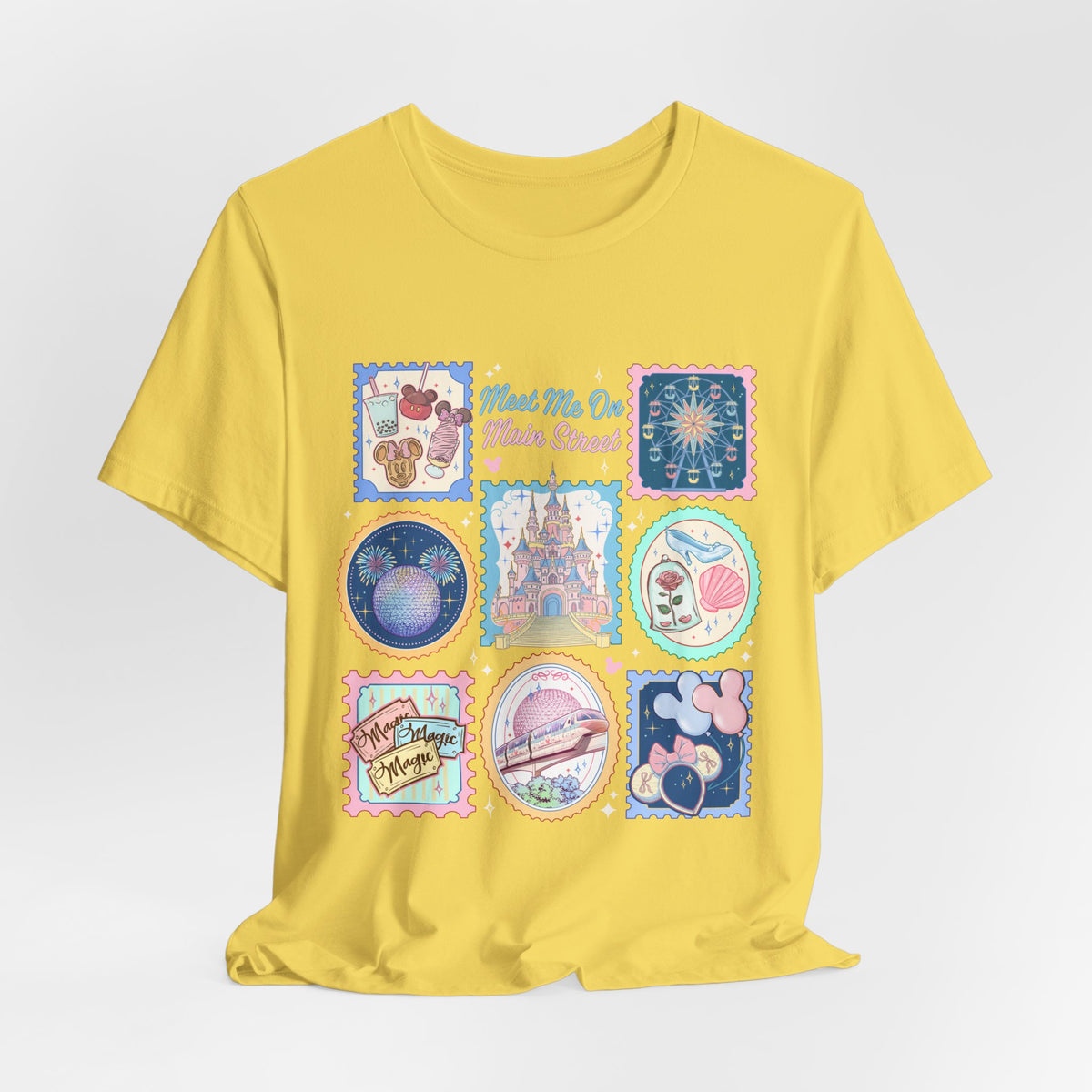 Meet Me On Main Street Cute Pastel Stamp Tee