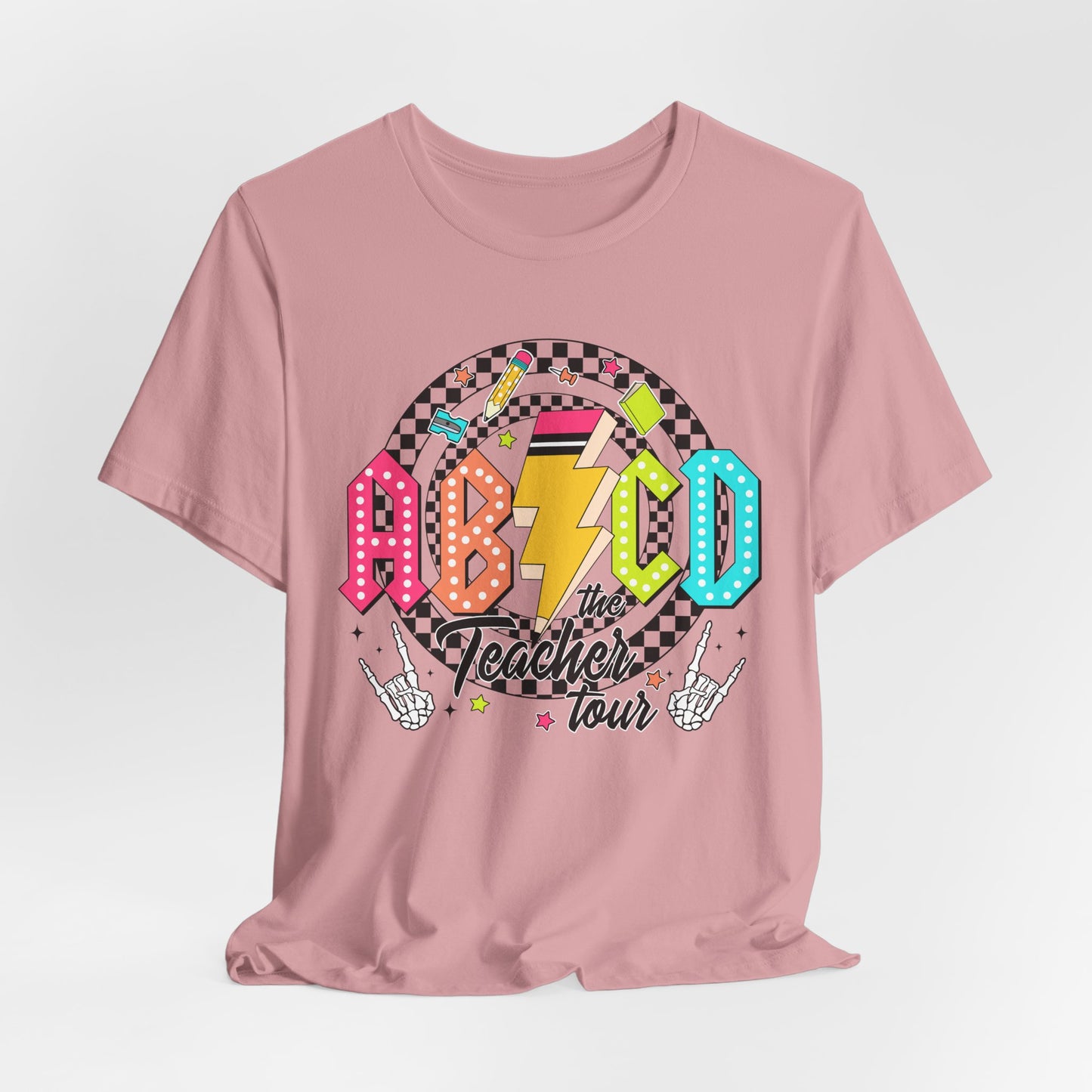 Retro ABCD Rock Tour Teacher Tee