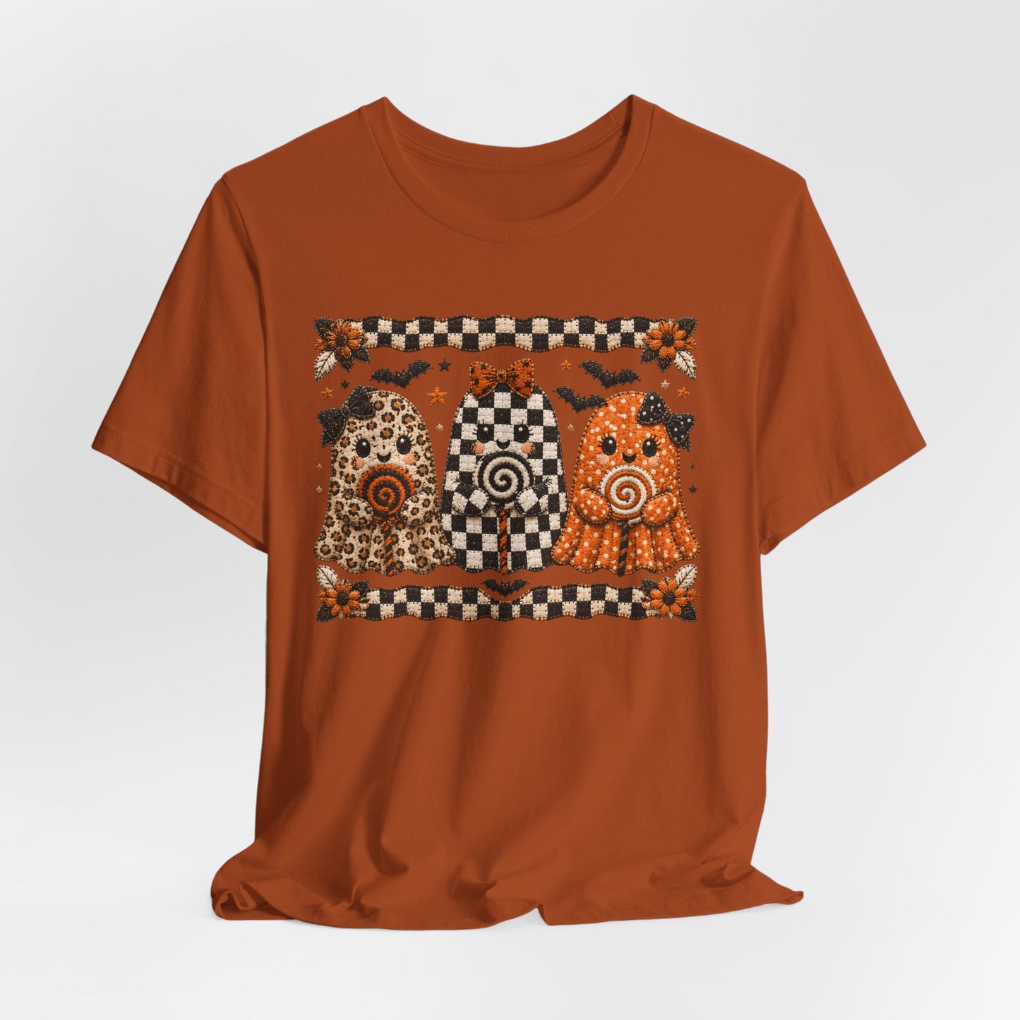 Spooky Halloween Folk Art Ghost Trio T-Shirt