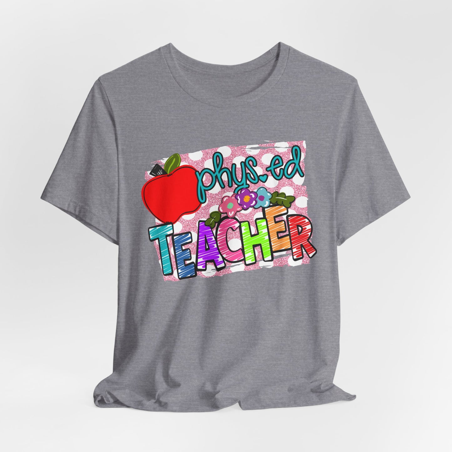 Colorful Faux Glitter Tee - PE Teacher