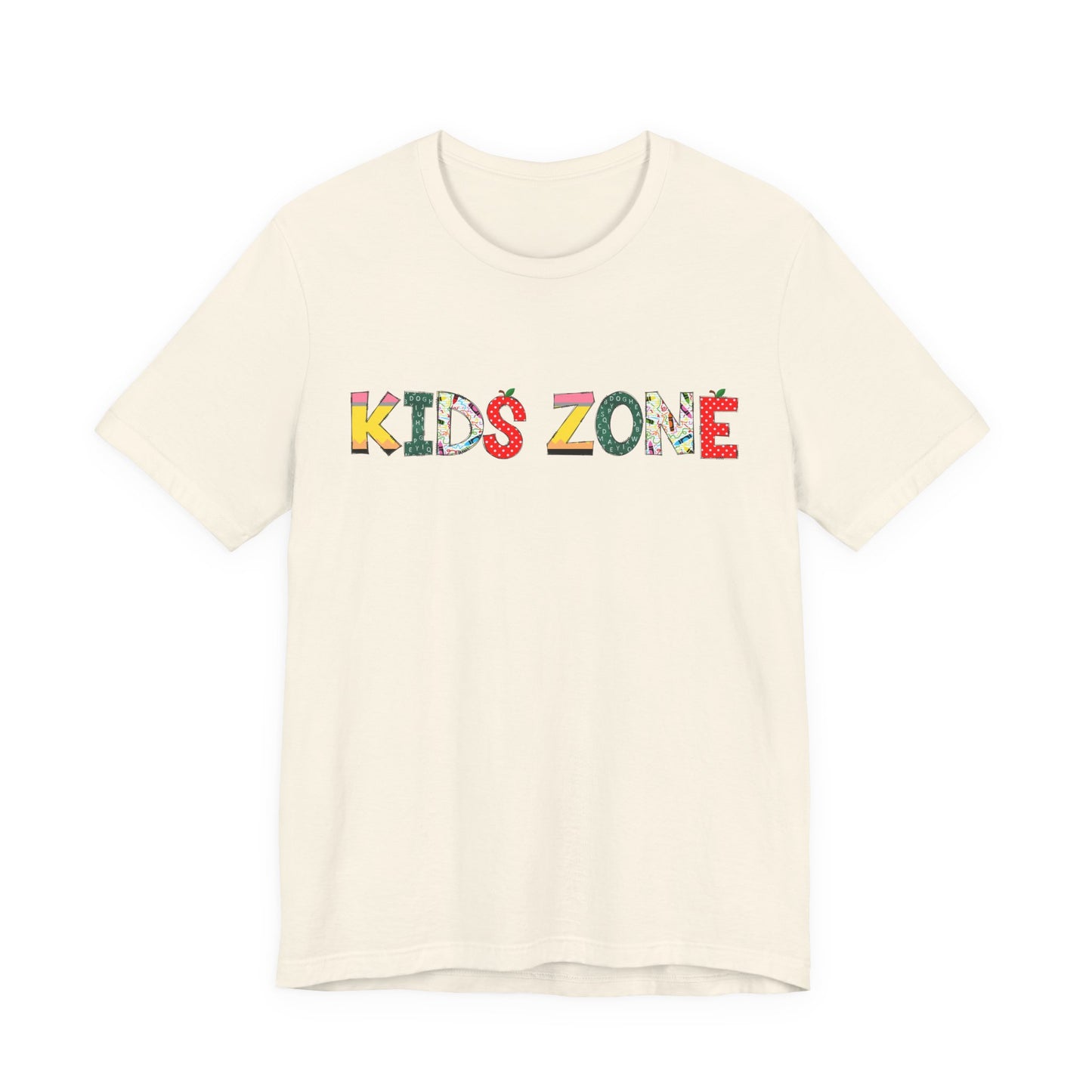 Kids Zone Daycare T-Shirt — School Print Lettering